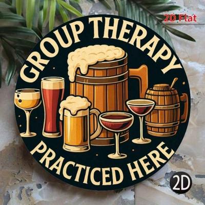 Vintage Metal Poster Wall Art Group Therapy Pub Beer Party Flat Design Bar Cafe Garage Decor