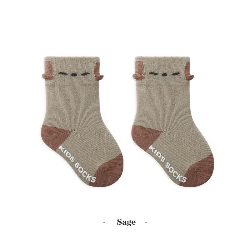 Herbst Niedliche Babysocken Warme Baumwolle Säuglingssocken Cartoon Baby Kniestrümpfe Rutschfeste Kleinkindsocken für Kinder