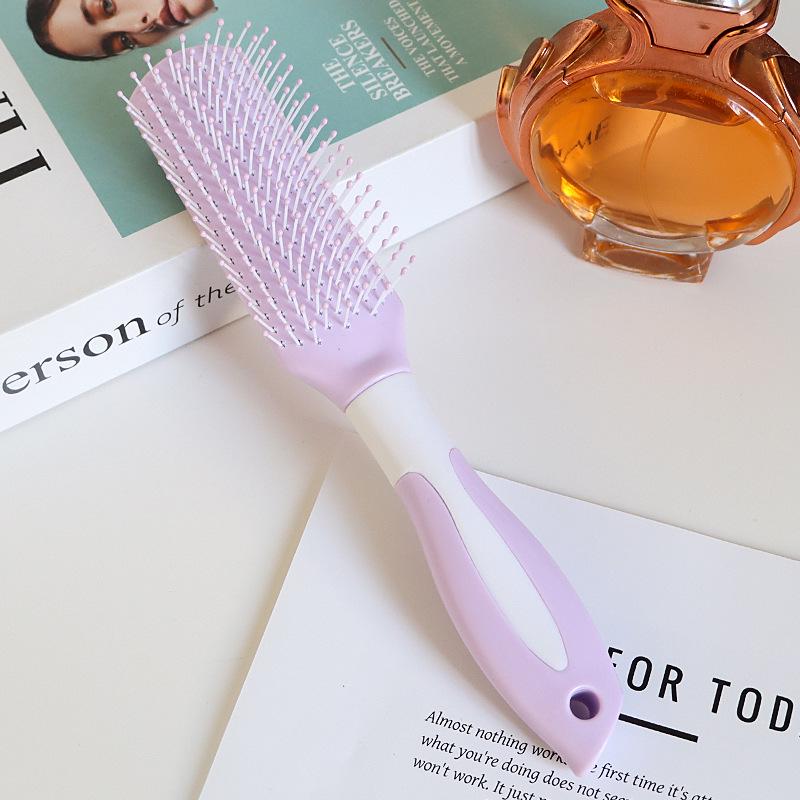 Dark Green Air Cushion Massage Comb for Straight & Curly Hair - Negative Ion Technology