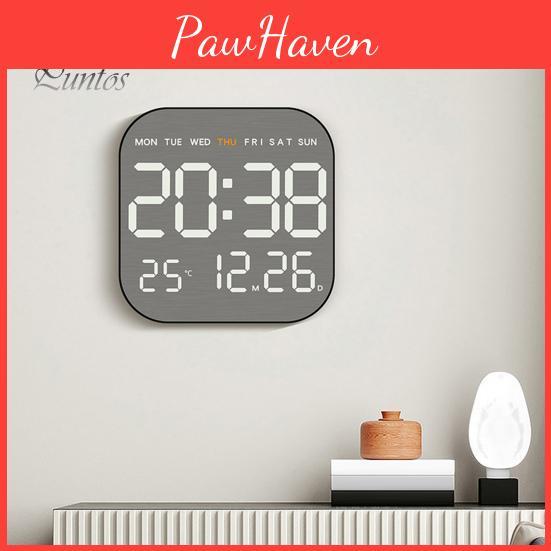 With Wall Clock Digital Remote Control Large Display Multifunctional 1224hr Plugin Led Digital Alarm Clock With Temperature