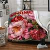 Peony Floral Arrangement With Vibrant Colors And Detailed Petals Gift Personalized Blanket Customize Text Comfortable Versatile For Sofa Couch Office