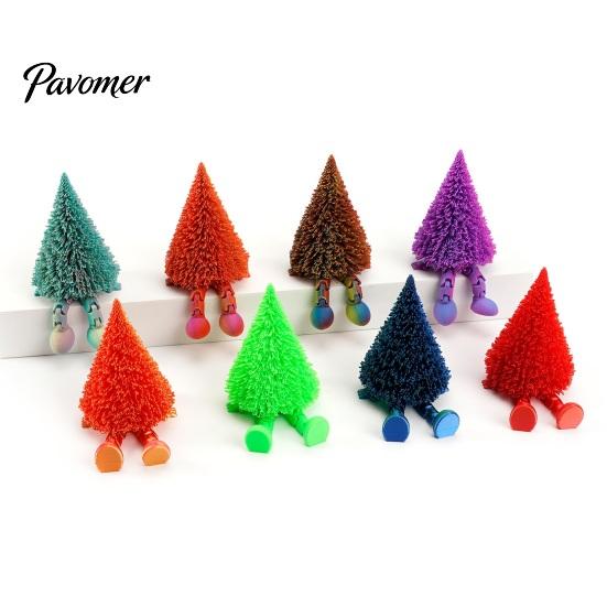 Unique Creative Christmas Gifts Tree Figure, Flexible Movable Joints 3D Printed Holiday Atmosphere Decorations Ornament, Festive Figure for