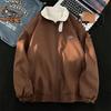 Brown coffee tooling jacket female student Ji Guochao jacket coach jacket