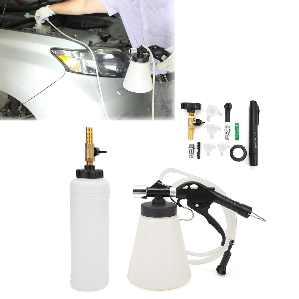 Pneumatic Brake Fluid Bleeder Kit Oil Change Replacement Tool with Tester Pen for Automobiles Trailers RVs