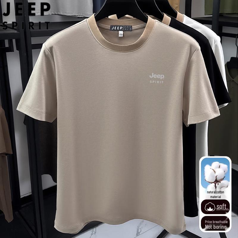 

JEEP SPIRIT Men s Breathable Cool-Feel Round Neck T-shirt M