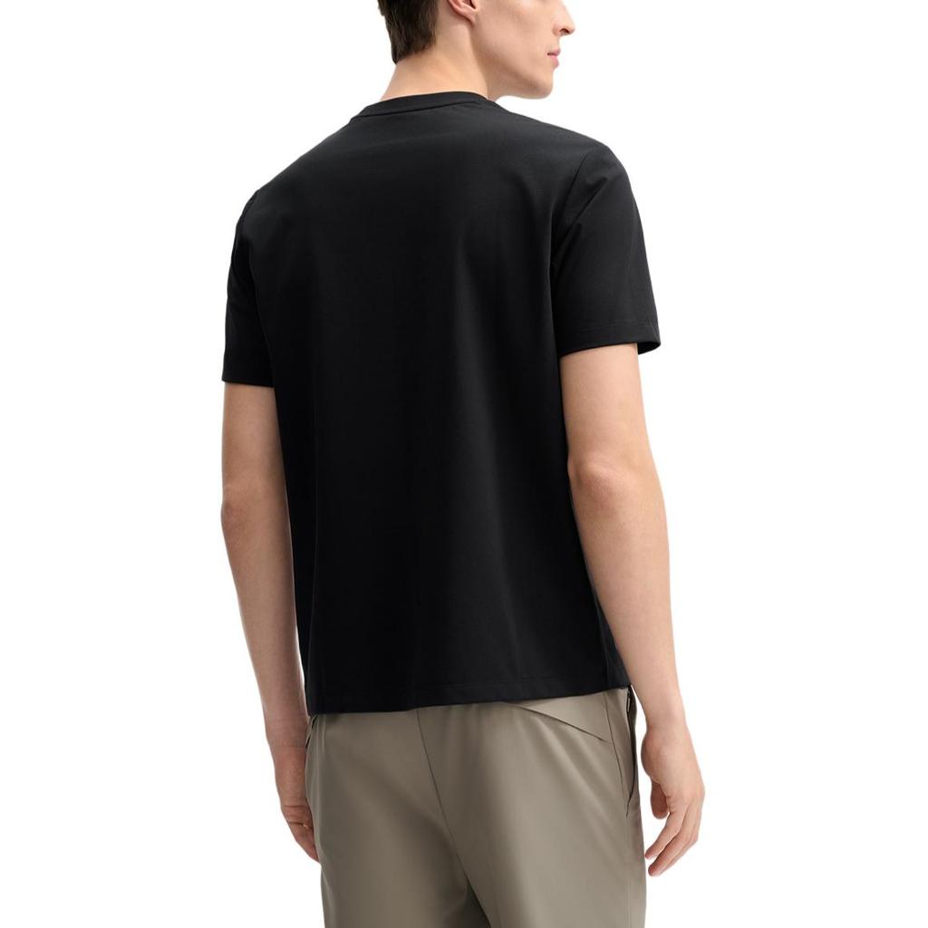 Fila White Soft Master Fashion Versatile Simple Comfortable Knitted Short Sleeve T-Shirt Men T-Shirts Black F11M513104FBK