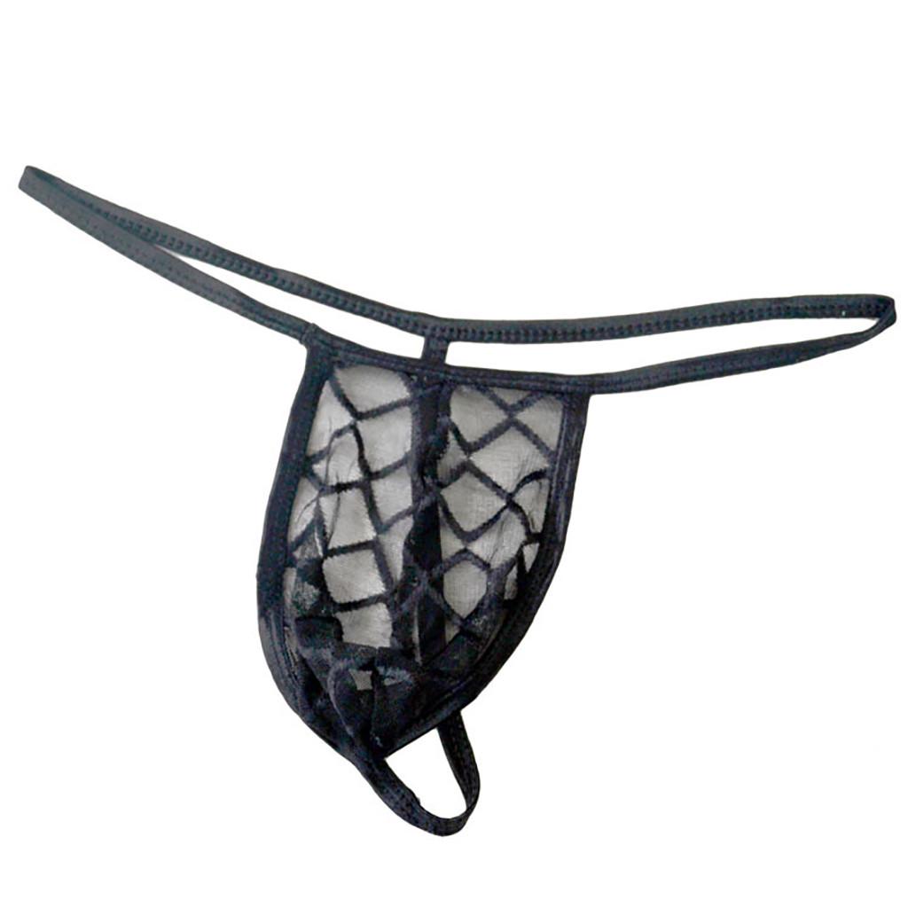 Herren Sexy Dessous Unterwäsche Spitze Mesh G-String Tangas Höschen Slips