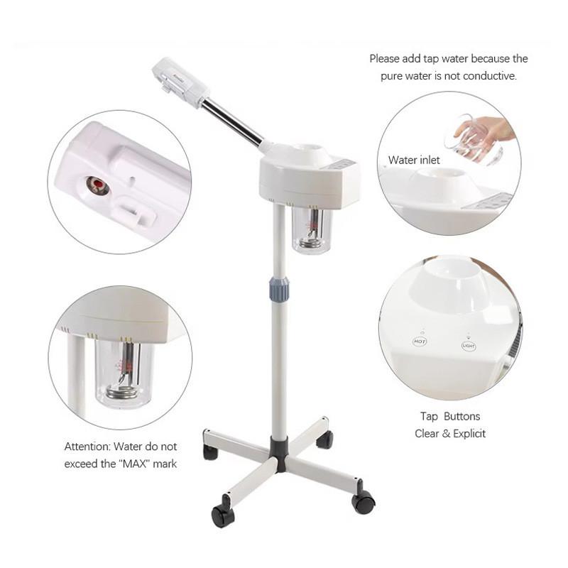Single Tube Hot Spray Hydration Mist Sprayer Beauty Salon Hot Facial Steamer Multi-function Spray Machine Magnifying Glass