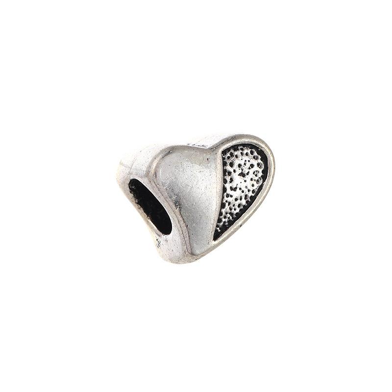 Diy Handmade Ancient Silver Tibetan Silver Jewelry Accessories, Multi-Style Pentagram Love Hole Beads, Bracelet, Alloy Bead Spacer Beads