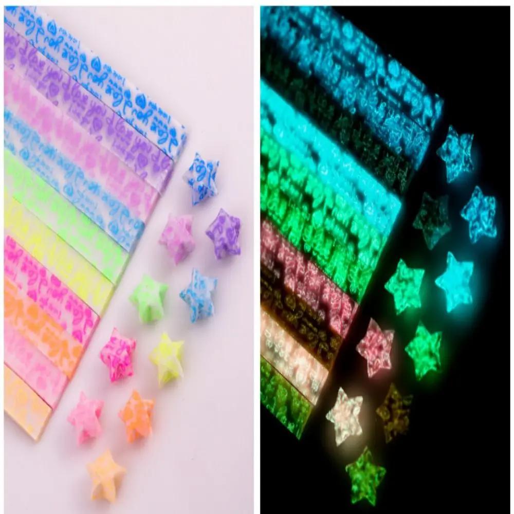 210 Sheets Creative Star Origami Paper Colorful Lucky Decorative Paper Strips Luminous Glitter Stars Craft Paper For Diy Arts