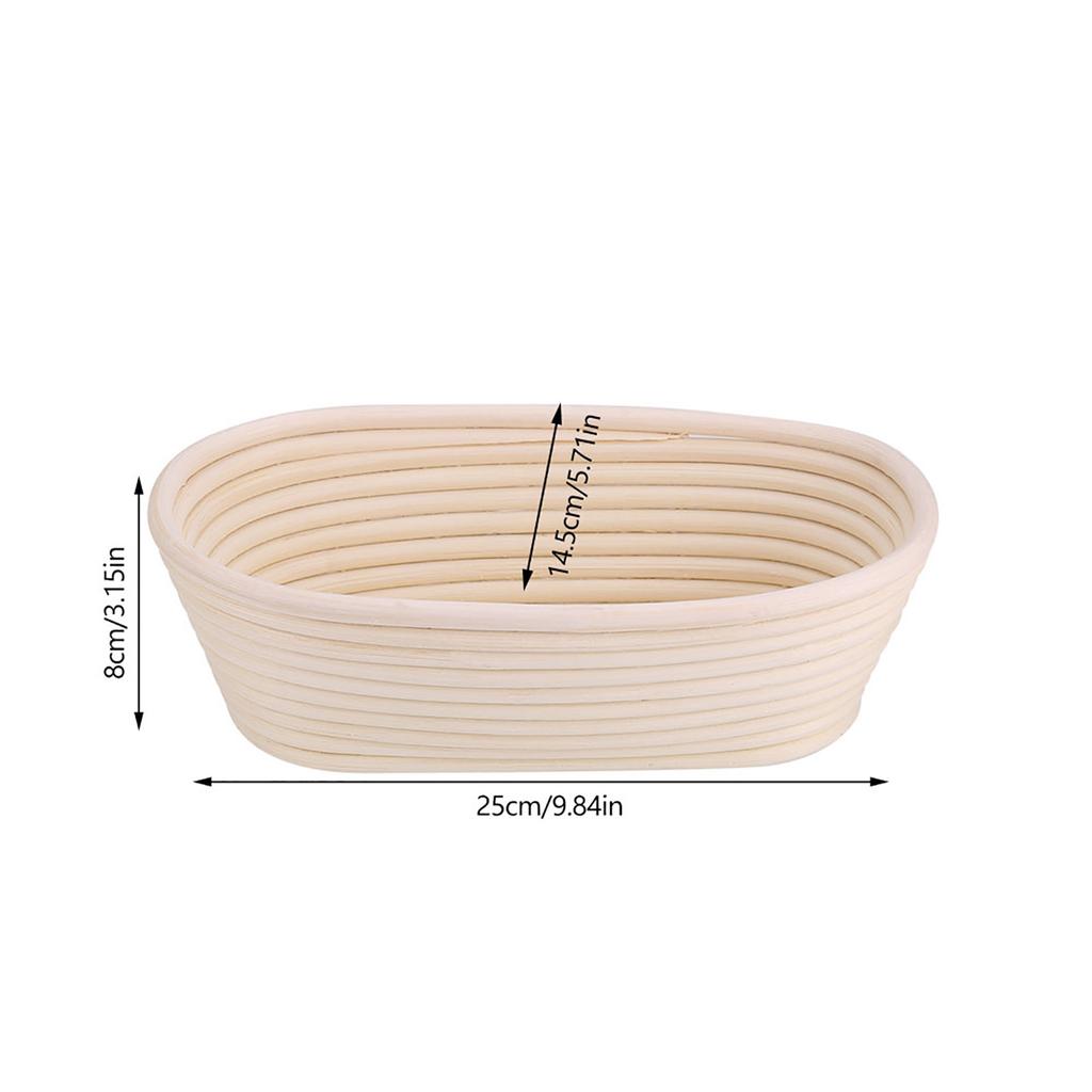 Handgefertigter ungebleichter natürlicher Rohr-Gärkörbchen Teig Brot Backset 25x14.5x8cm