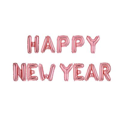 Set di Palloncini in Foglio di Alluminio per Capodanno - Palloncini con Lettere 'Happy New Year' per Decorazioni