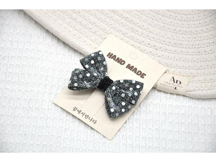 Korean Silver Sequin Bow Hair Tie & Clip Set for Girls