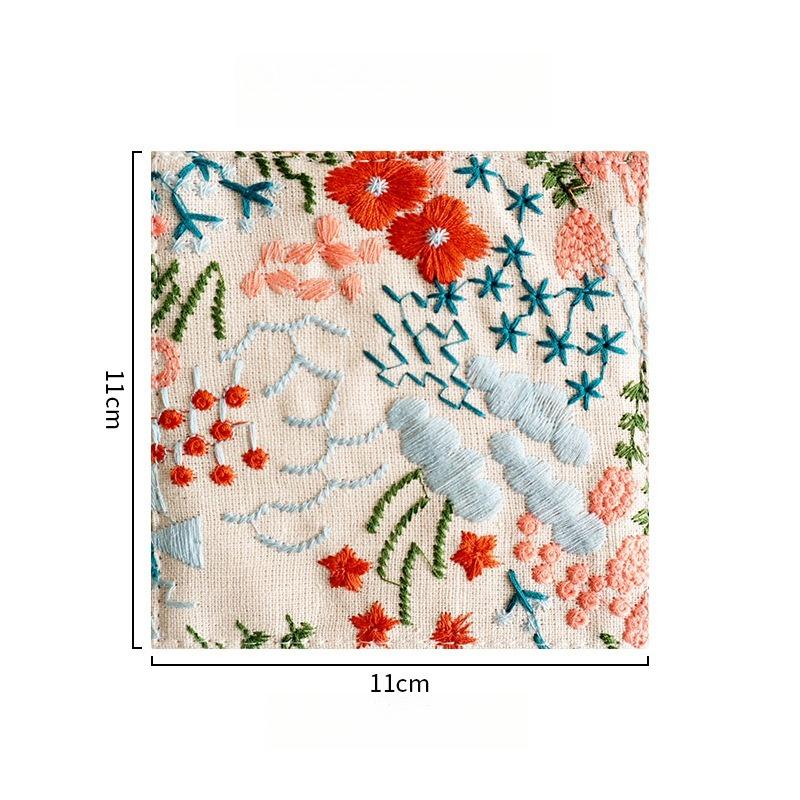 Vintage Cotton Linen Mug Placemat Cup Coaster Embroidered Floral Patterns Persian Style Home Table  Insulation Decor Ornament 11x11cm