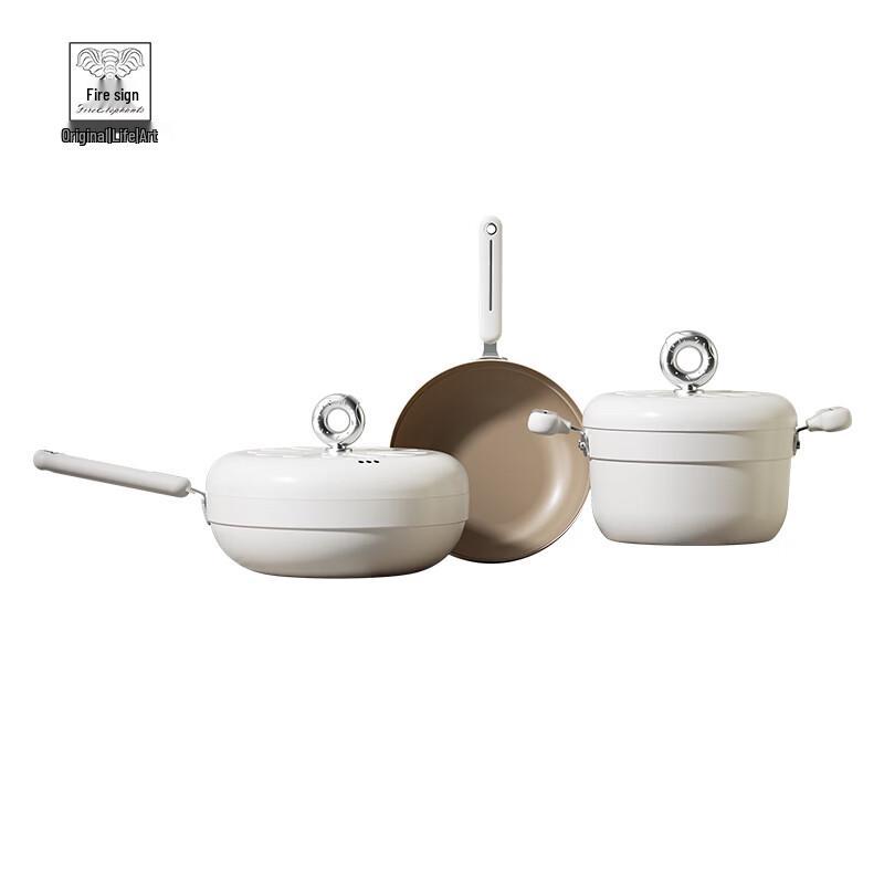 Huoxiang White Lover 7-Piece Enamel Cookware Set