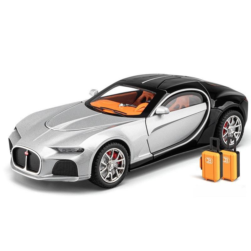 

1/24 масштаб Bugatti Atlantic Toys модель автомобиля литые модели автомобилей со светом и звуком супер спортивный автомобиль для мальчиков подарки на день рождения серебряный/чёрный