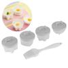 4PCS Heart Round Flower Poached Egg Cooker PP Boiled Egg Maker Egg Poacher Cup  Breakfast Cooking