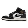 Baskets Air Jordan 1 Mid SE GS Noir Argent Métallisé Enfants Or Métallisé Voile Platine Pur FZ3938-001
