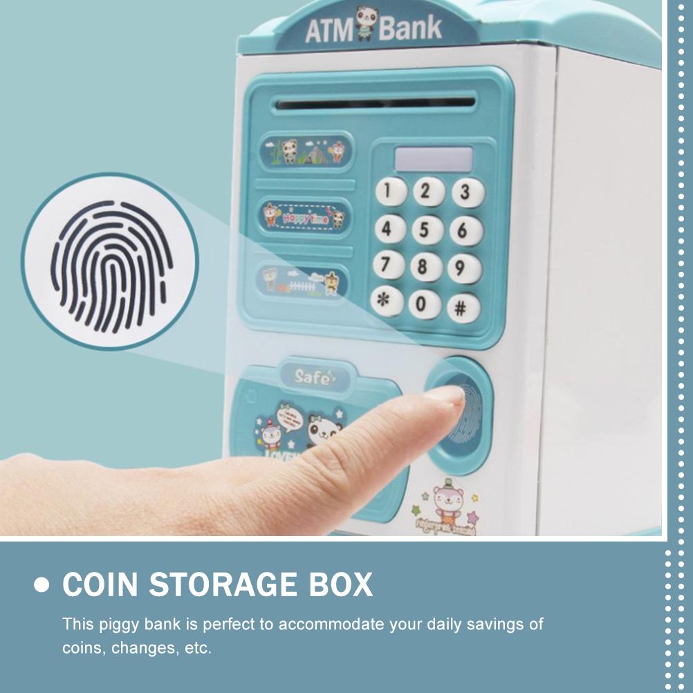 Piggy Bank Toy Kids Mini Money Pot Fingerprint Identification Children Plastics