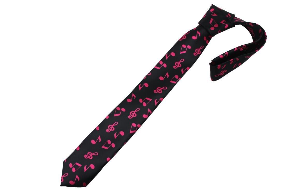 

Naissant Cute Black & Pink Musical Note Design Tie - Unisex (Men s & Women s)