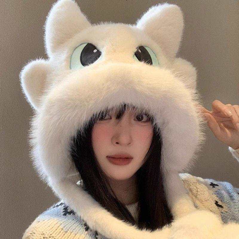 Cute Plush Hat Women's Autumn and Winter New Plush Thickened Warm Cycling Ear Protection Women's Hat