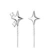 925 Silver Star Earring for Women Girl Simple Tassels Chain Fashion Office Jewelry Gift
