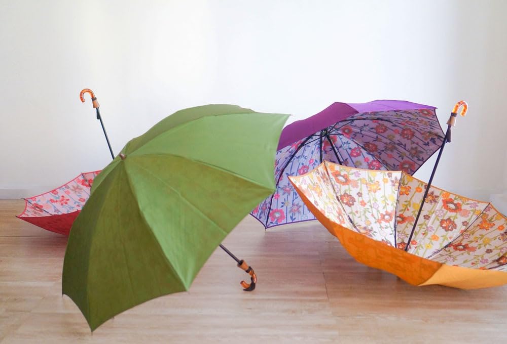 Folding Umbrella with a Traditional Japanese Floral Made of Fabric with a Loose Suitable for Both Rain and with a Folding Komiya Shoten Japanese-made