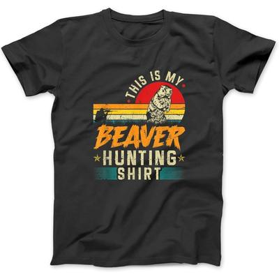 This Is My Beaver Hunting Shirt, Retro Beaver Hunter T-Shirt Sweatshirt Hoodie for Men Women Kids Made In Canada Black