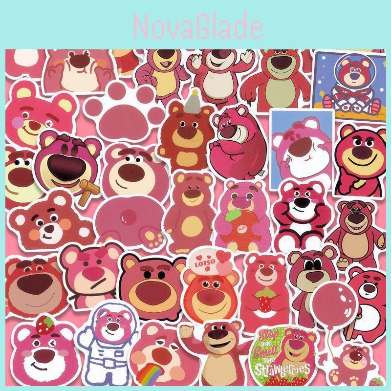 Cute Strawberry Bear Stickers 50 Adorable Cartoon Waterproof Decals For Luggage Notebook And Water Bottle