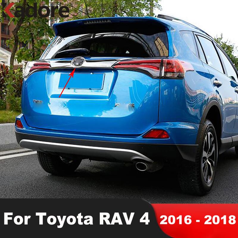 For Toyota RAV4 RAV 4 2016 2017 2018 Chrome Rear Trunk Lid Cover Trim Tailgate Molding Garnish Strip Car Exterior Accessories