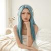 Layerd Sea Salt Blue Wig Harajuku Lolita Cosplay Wig Sweet Long Straight Synthetic Wig  Carnival
