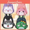 Kids Animal Cartoon Nylon Backpack With Breathable Durable Design For Preschool Children