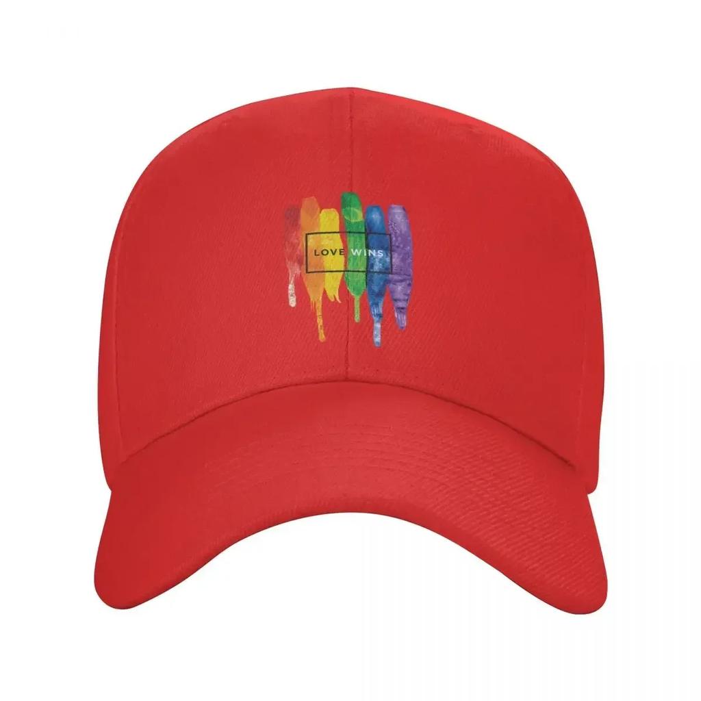 Custom Love Wins Rainbow LGBT Baseball Cap Outdoor Women Unisexs Adjustable Gay Pride Lesbian Dad Hat Summer Snapback Hats