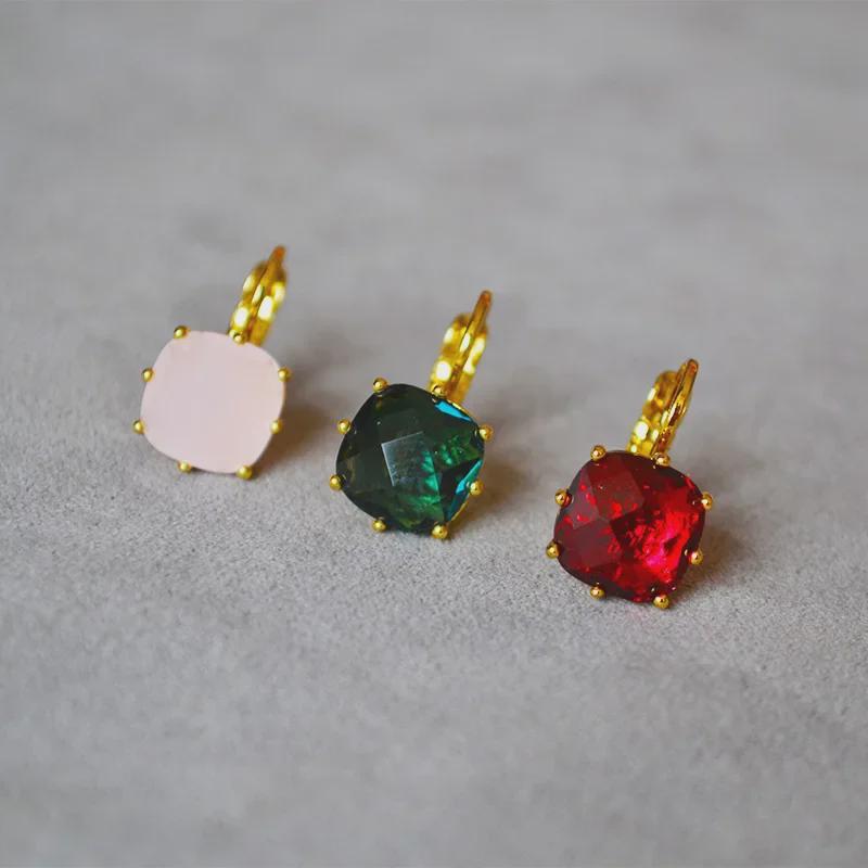 

Elegant French Retro Rose Red Star Diamond Earrings