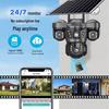 V380 Solar PTZ Outdoor Multi-Lens Surveillance Camera