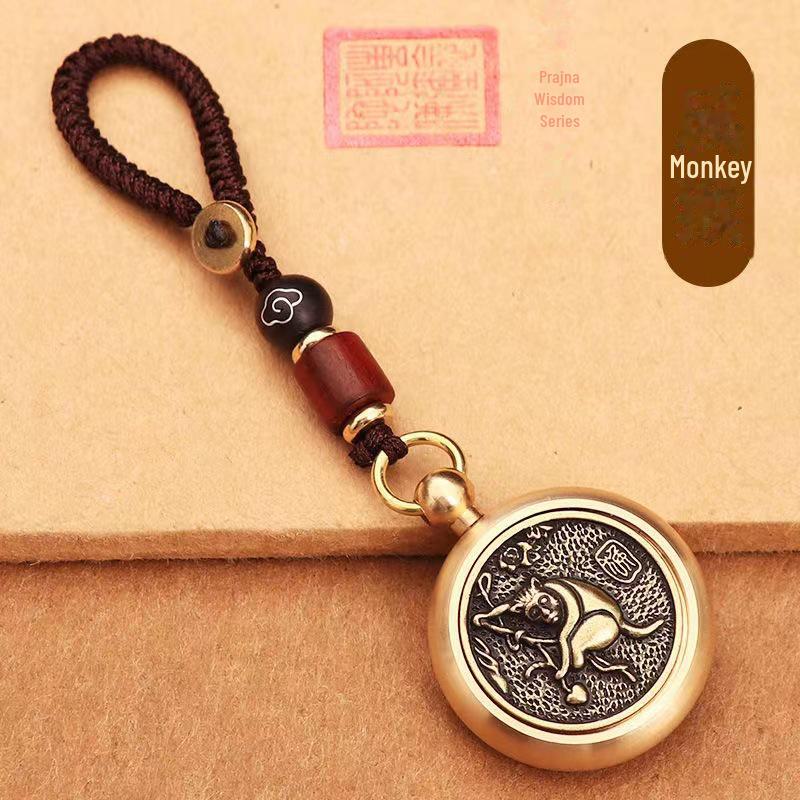 Mosazná klíčenka na auto Zvěrokruh: Kreativní, Unisex přívěsek jako dárek