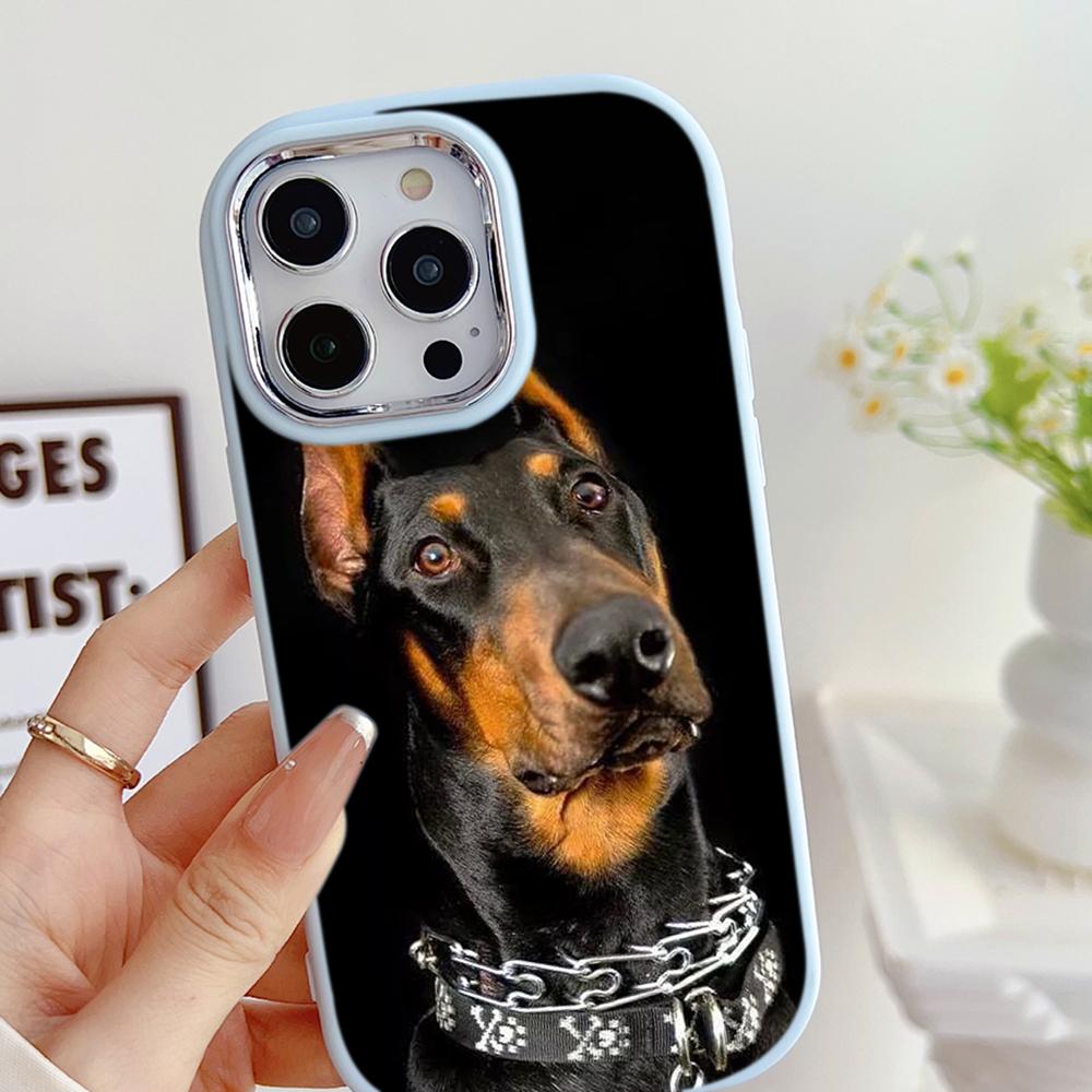 LZ14 Dog Doberman Animal Art Soft Phone Case for Samsung S24 Ultra S23 Plus S21 FE A16 A54 A34 A06 Infinix Hot 40 30i Lens Protection Shockproof Cover