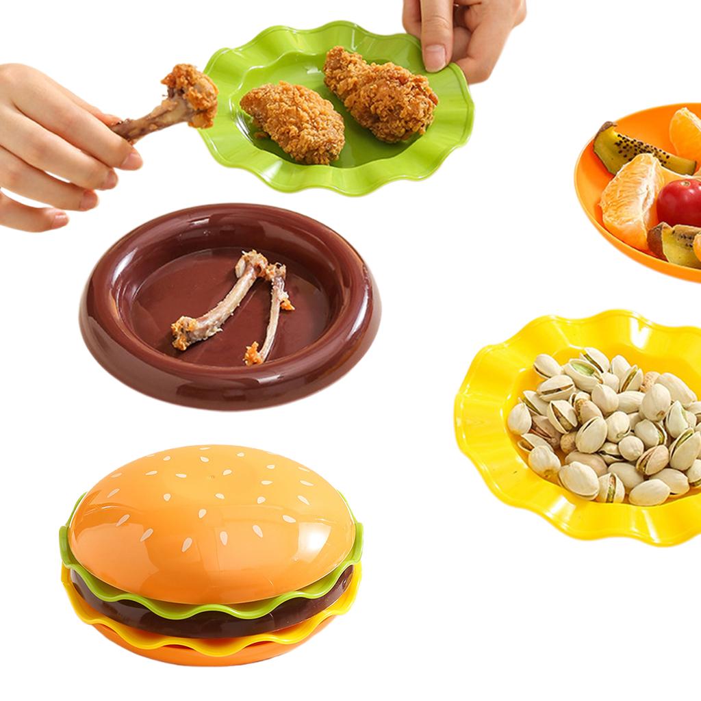 Space-Saving Mini Plates for BBQ Parties & Events Cute Hamburger Style Dessert Plates for Snacks Desserts and Sushi Dip