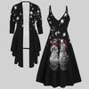 3D  Printed  Set Dress Coat ,  Double Color Combination with Simple Design  Fashion Print,suitable for Various Scene Fashion Styles