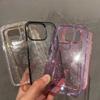 Capa de Celular Transparente com Glitter para iPhone 16 Pro 15 14 Plus, Capa Transparente Sparkle Bling com Para-choque Macio de TPU