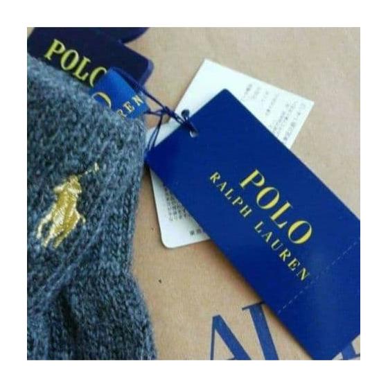 Used POLORALPHLAUREN Gloves Touch Panel Compatible Charcoal Gray