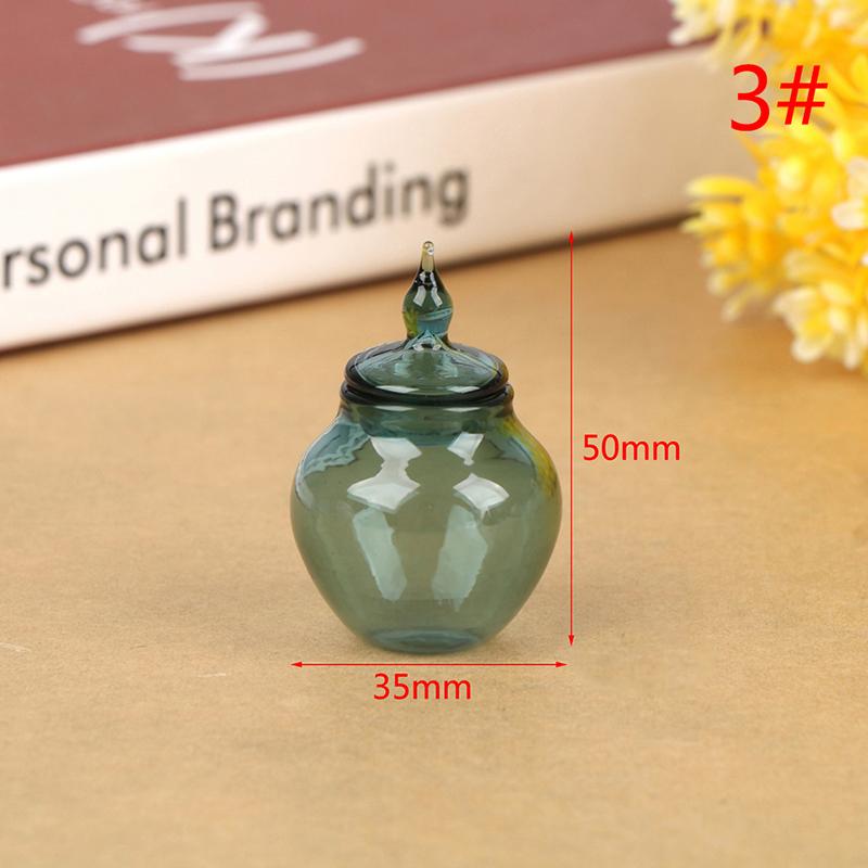 1:12 Scale Miniature Dollhouse Glass Canister Mini Cookies Candy Jar Bottle for OB11 Doll Kitchen Play Food Toy Accessories
