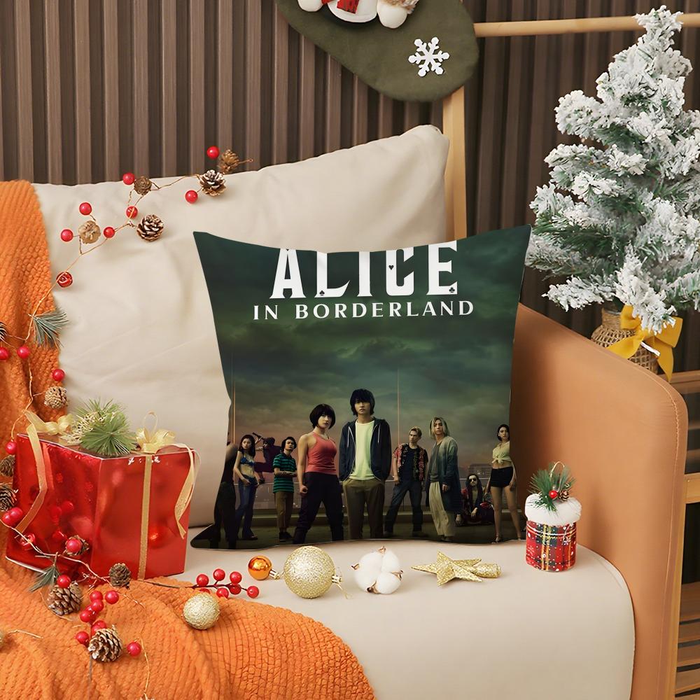 A-Alice In Borderland Pillow Case Living Room Sofa Decorative Cushion Cover Simple Household Light Luxury Printed Pillow