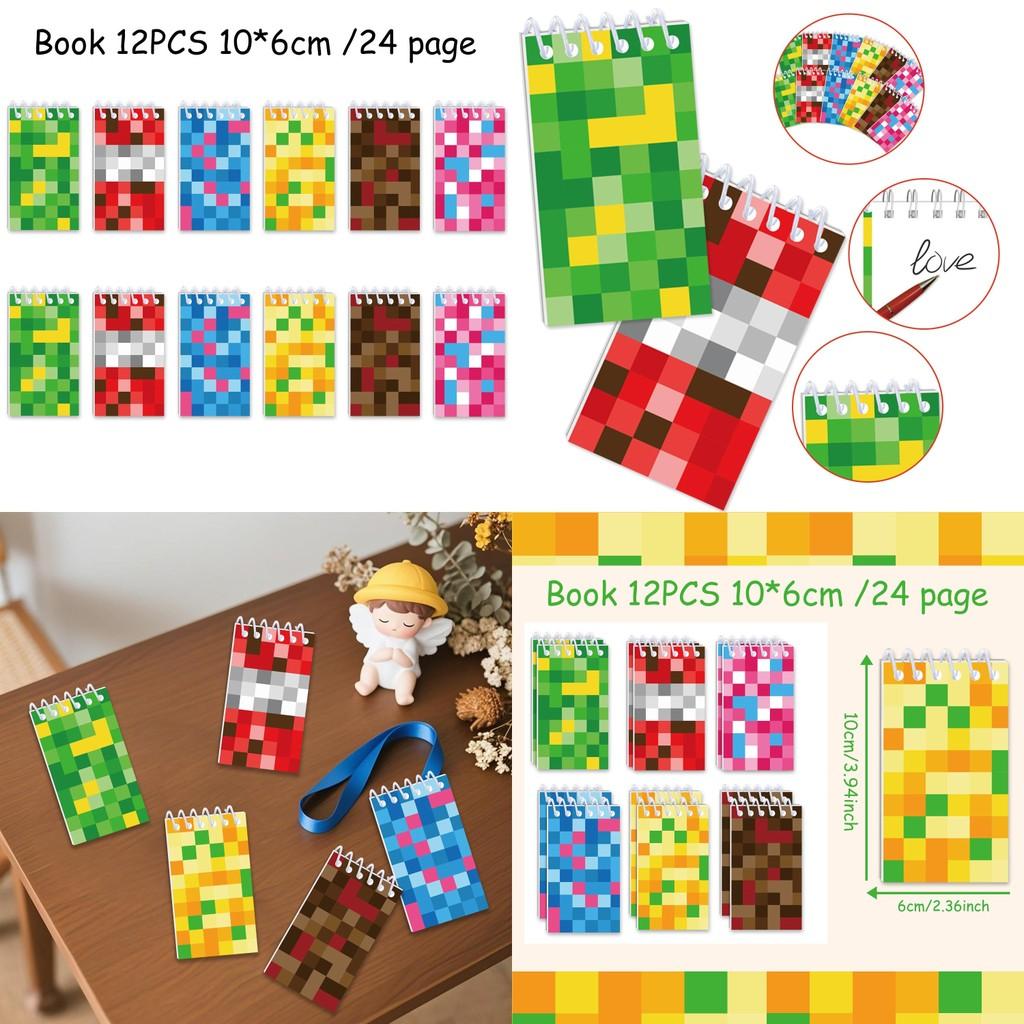 Notebook Pixel Minecraft With Cartoon Design For Student Diaries And Events