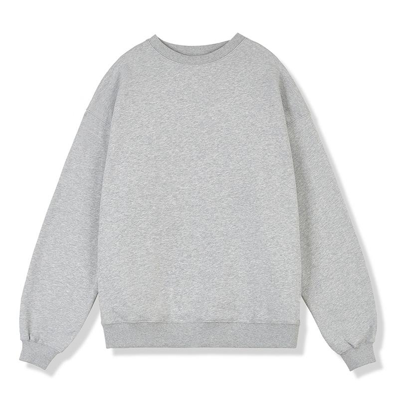 Autumn and Winter Plus Velvet One Tone Round Neck Sweater Relaxed Fit Pullover Thickened Mens Sweater High-grade Clothes