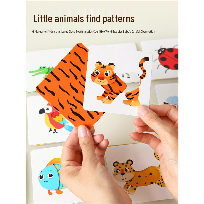 

Montessori Animal Pattern Footprint Matching Puzzle for Kindergarten