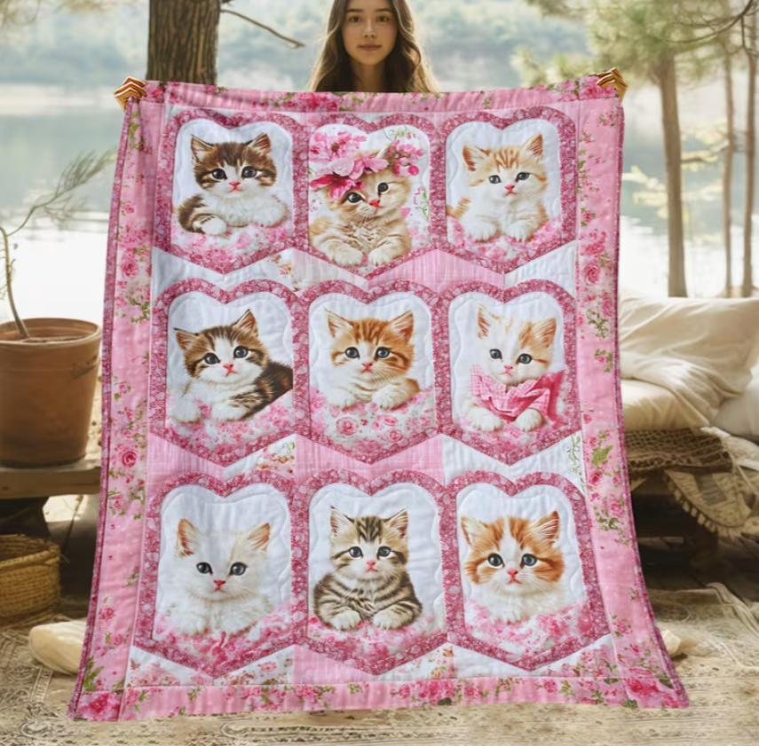 1pc Cat Blanket Soft and Comfortable Throw, Blanket for Adult Bedroom Living Room Sofa Camping Travel Blanket