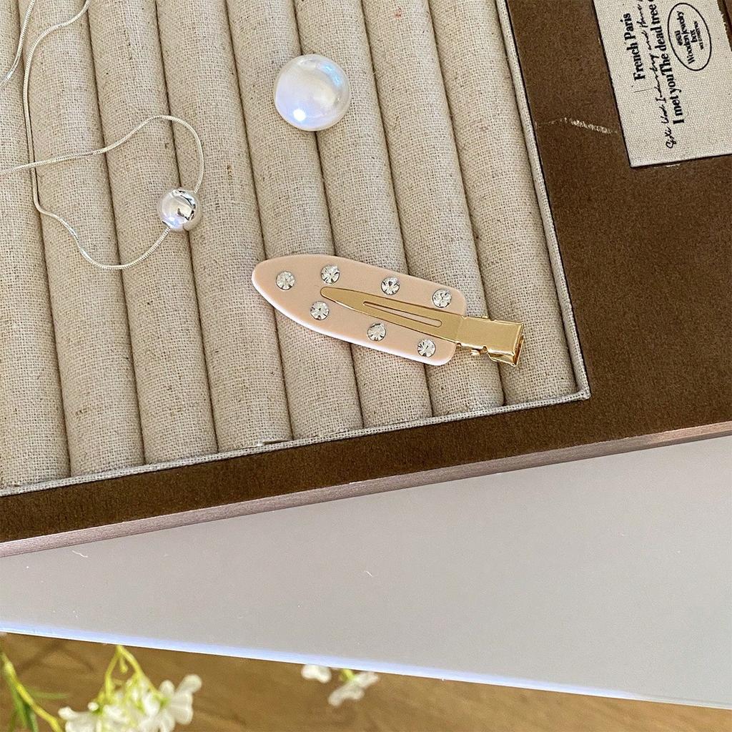 French Blogger Wind Diamond Acetic Acid Hairpin Female Niche Design Sense Girl Side Clip Broken Hair Bangs Clip Hair Accessories