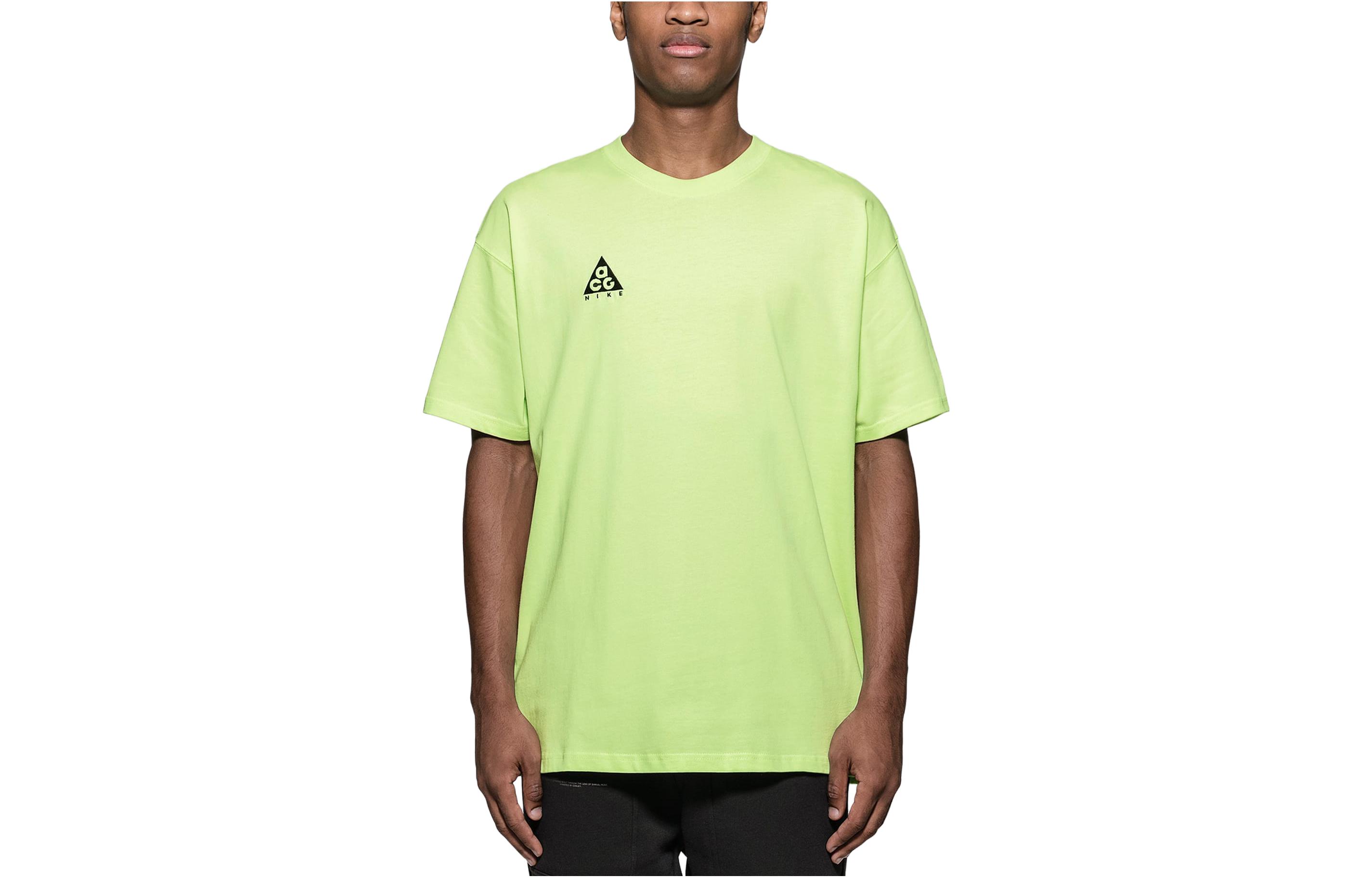 

Nike T Shirts Unisex Yellow Green Crew Neck Moderate Straight Fit BQ7343-701 L