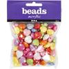 Mix of Opaque Plastic Beads In Rainbow Colors with Large Hole. Ref 697020